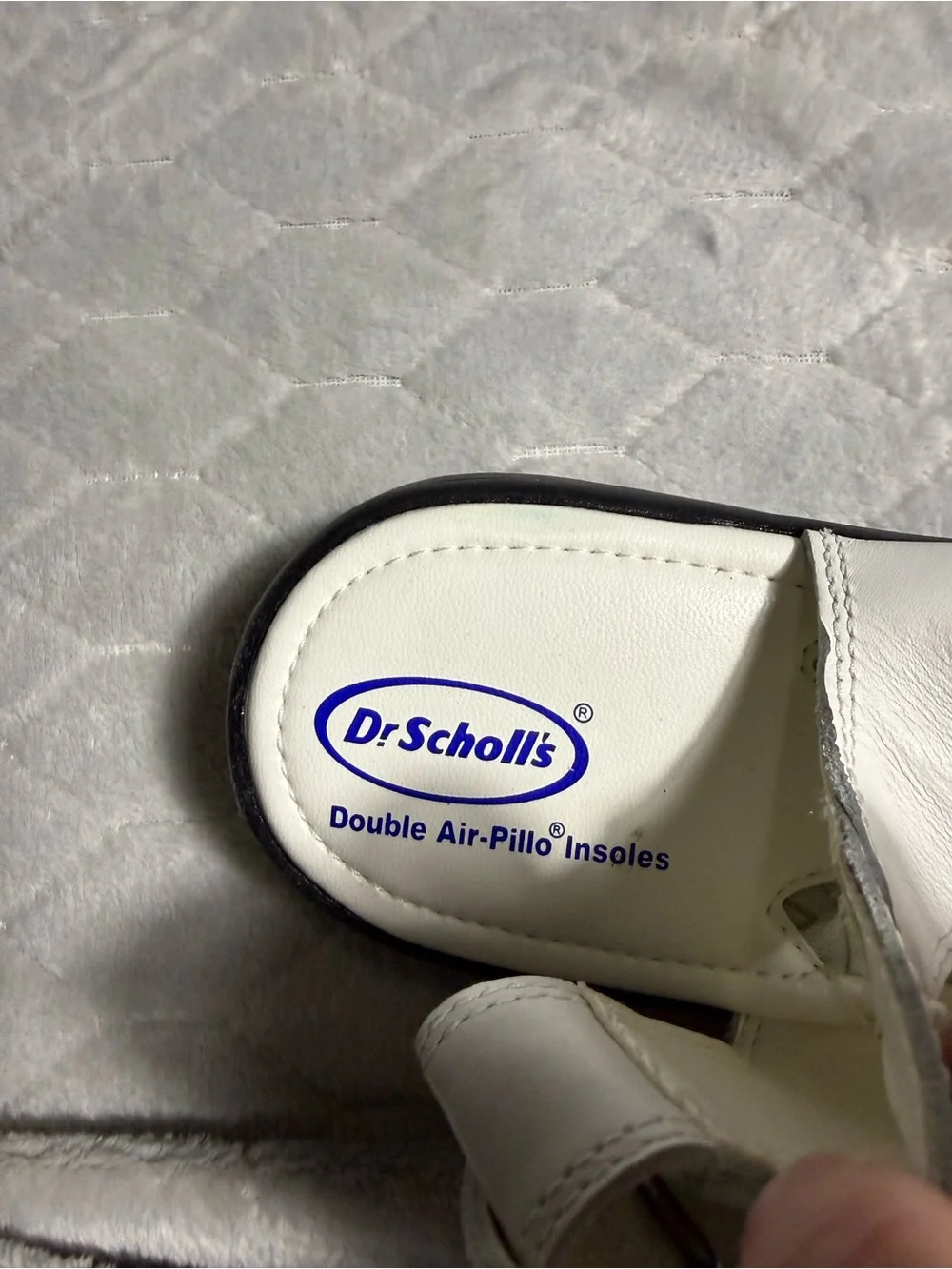 Dr Scholls Air Pillo Comfort Sandals White Leather 11W NWOB
